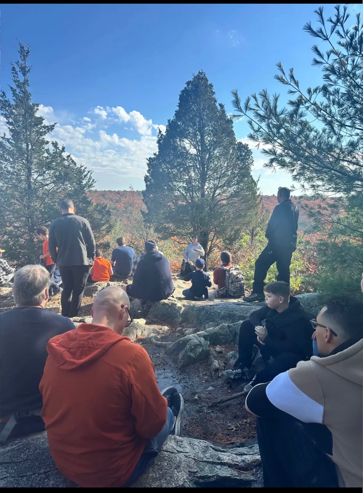Men's ministry outdoor hiking group