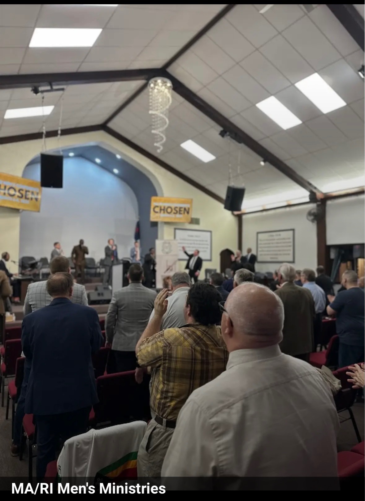 Men in worship at MA-RI conference