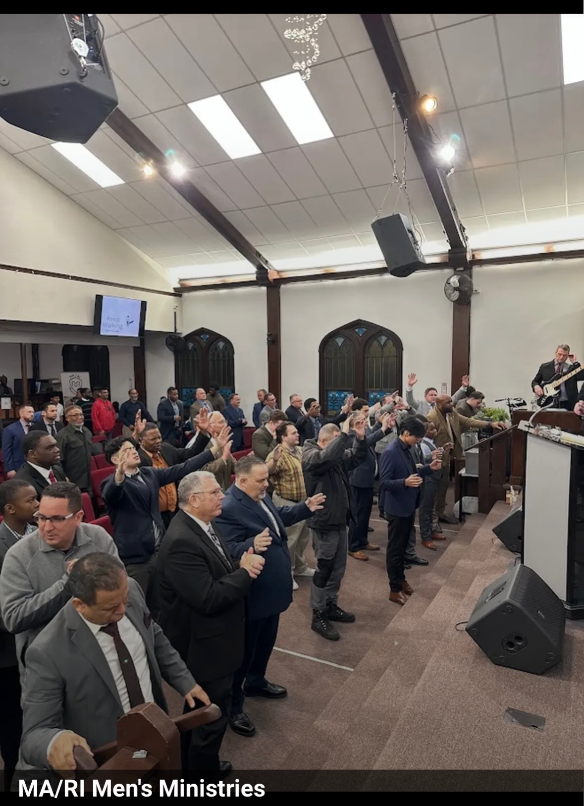 Men in worship at MA-RI conference